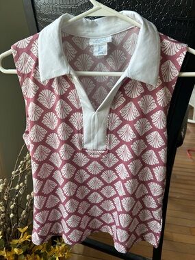 LNC Sigrid Olsen Golf tennis polo collar sleeveless top